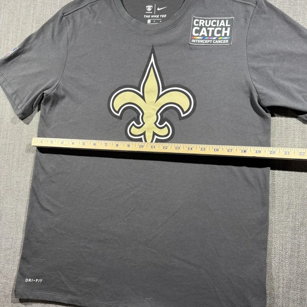 New Orleans‎ Saints Shirt Mens M Gray NFL Football Nike Dri Fit Crucial Catch